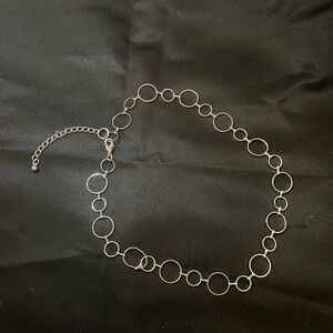 Mod Lightweight Silver Tone Hoops Chainmaille Collar Necklace Retro Jewelry